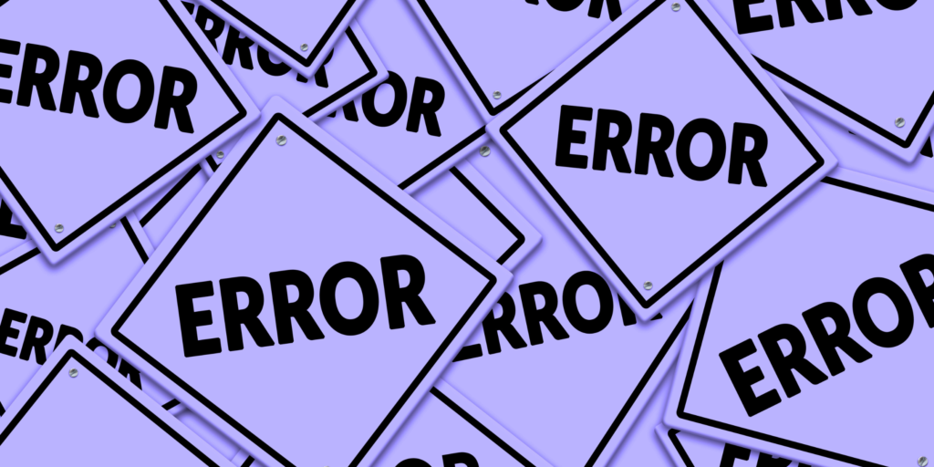 Illustration warning of poor error handling, lack of API monitoring, bad API response structure, and inadequate API testing—common pitfalls in API software development and custom API implementation.